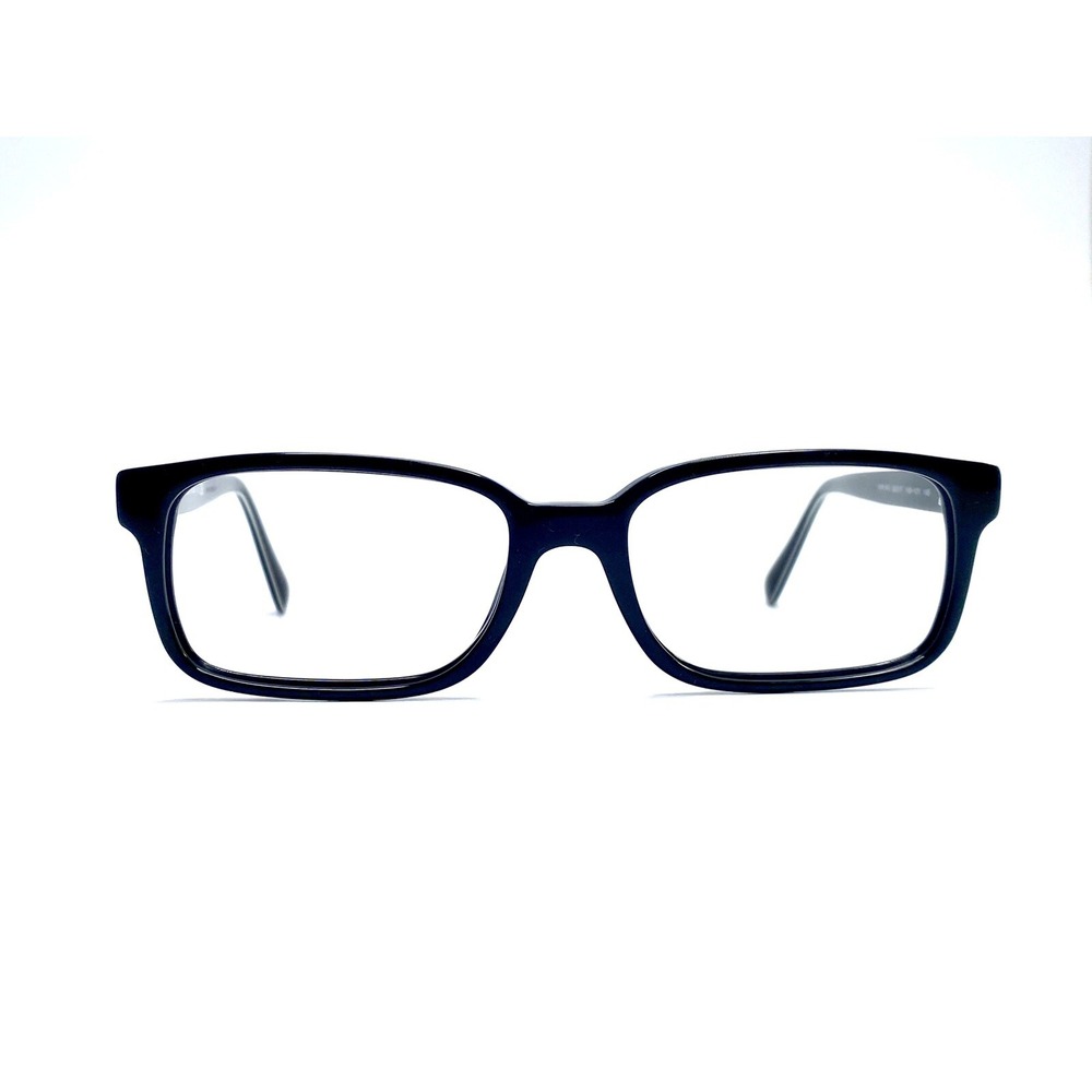 Prada Black Rectangular Glasses Italy Silver Accents VPR15Q 1AB-1O1 54 17 145
